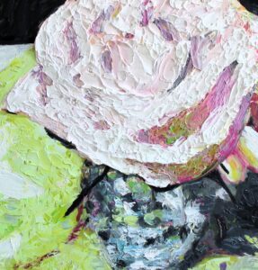 Baltimore_Jennifer_Oil Painting_The Beautyof Lifes Journey_pink_flower_vase_still life_impressionism_pink rose_impasto