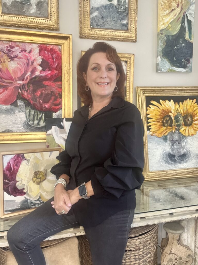 Jennifer Baltimore, visual artist from Nashville, TN, in her studio